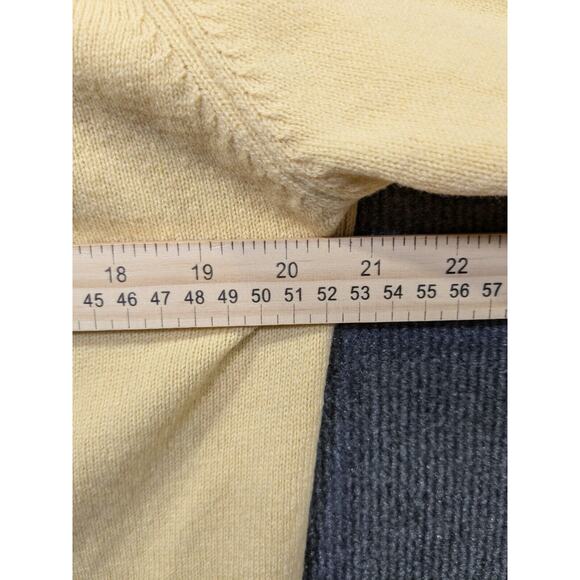 Vintage V-Neck Wool Sweater Mens Medium Cox Moore Grandpa Pull Over Yellow - Picture 8 of 10